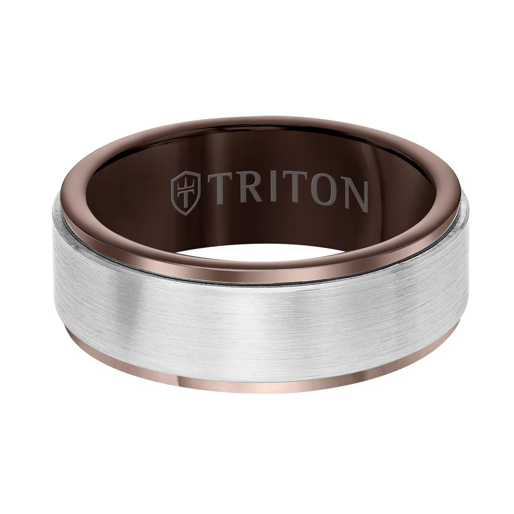 Artcarved White and Espress Tungsten Carbide 8mm Ring