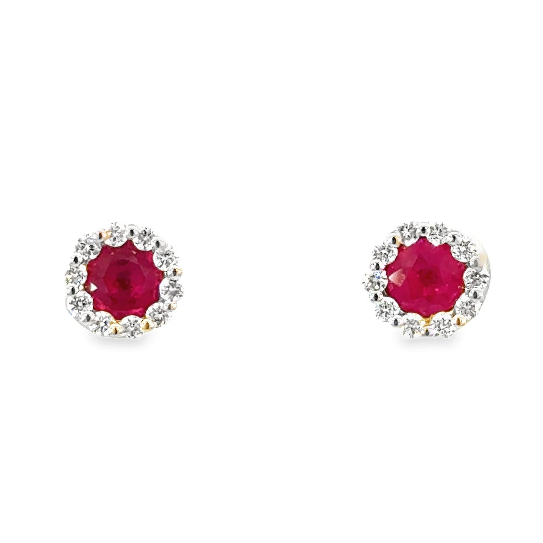 18kt White Gold Diamond and Ruby Earrings (.96ct)