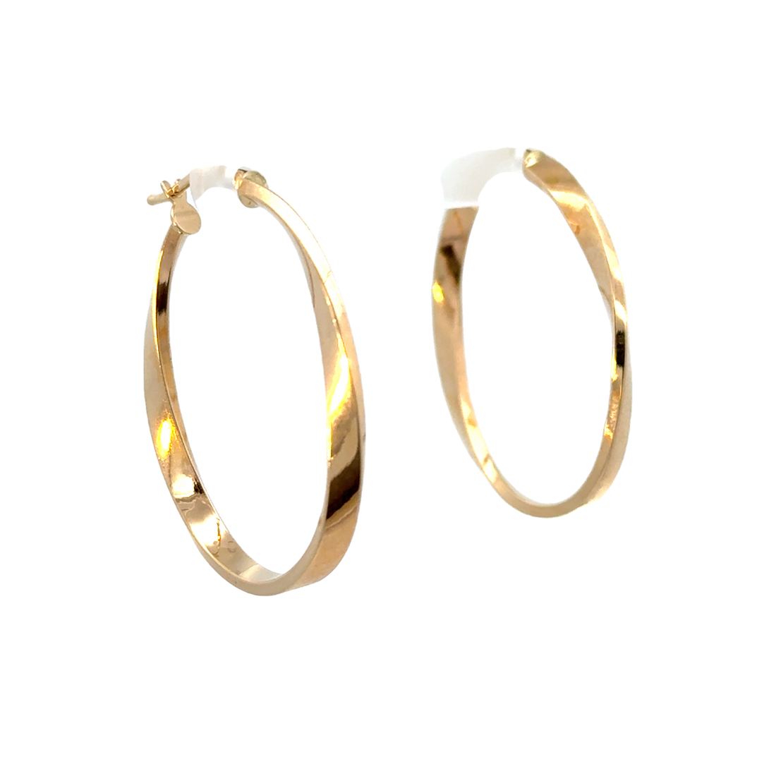 14kt Yellow Gold Italian Made Twisted Hoop Earrings (2.2g)