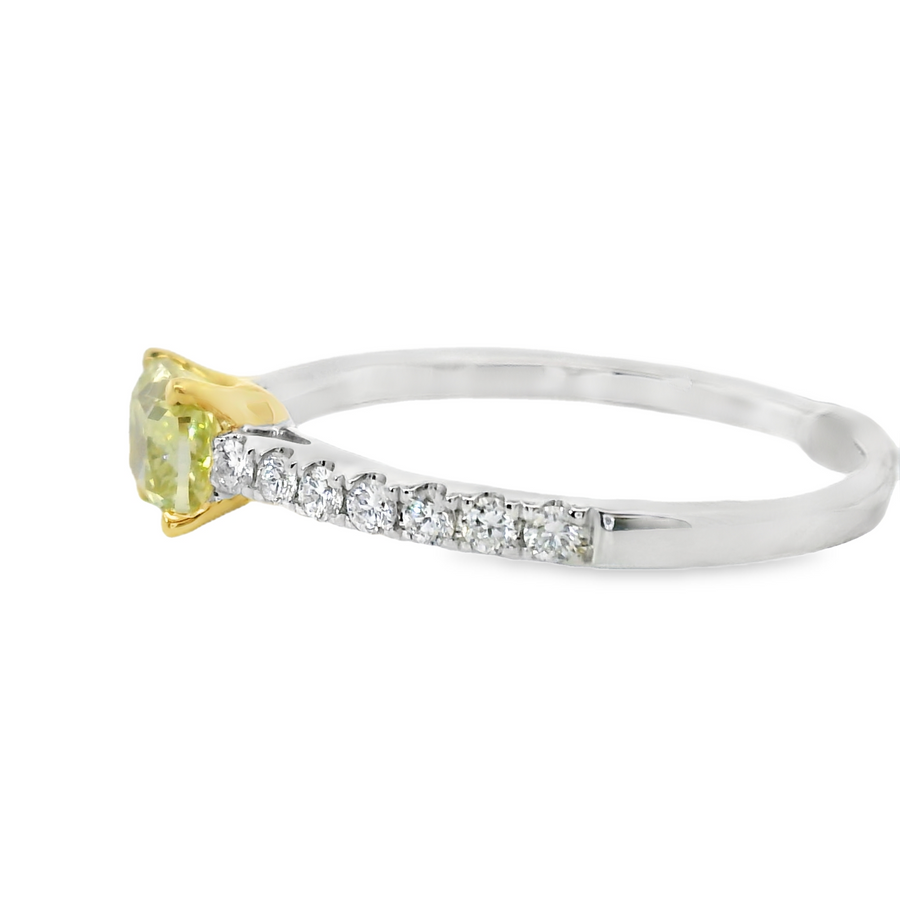14kt White Gold Natural Round Diamond Engagement Ring (0.78ct)