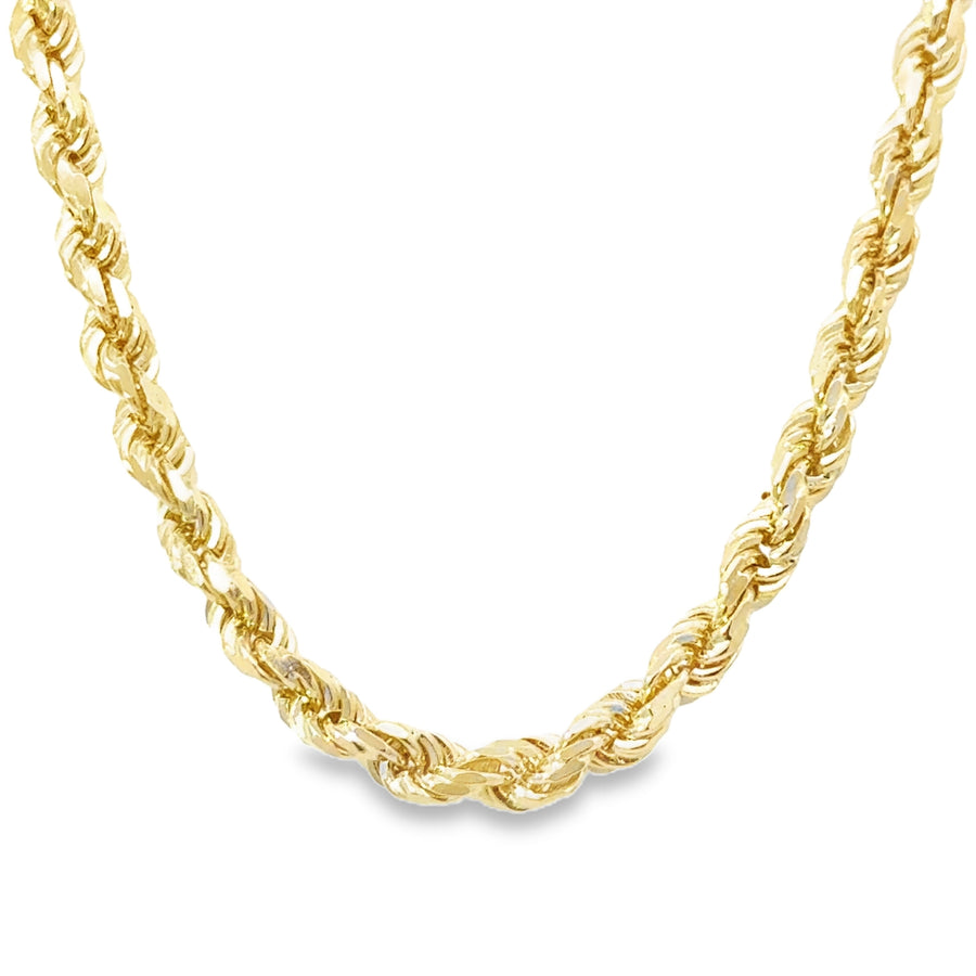 14K Yellow Gold 24" Diamond Cut 3.5mm Rope Chain (30.0g)