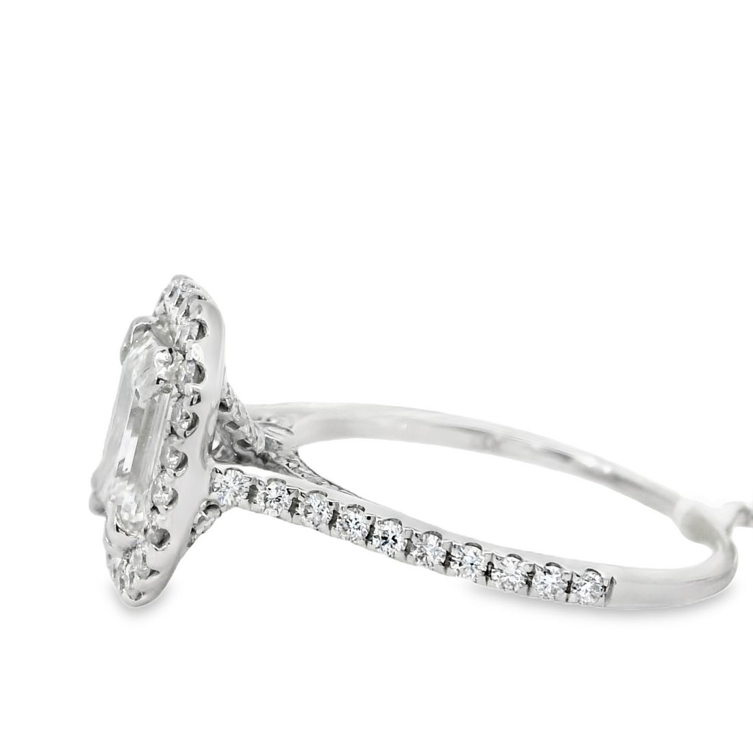 14kt White Gold Natural Emerald Cut Diamond Engagement Ring (1.72ct)