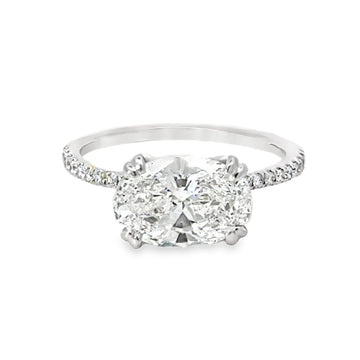 18kt White Gold Lab-Grown Oval Diamond Engagement Ring (2.23ct)