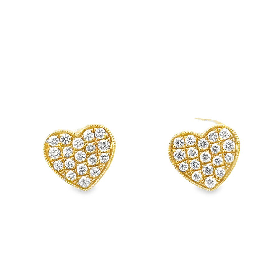 18kt Yellow Gold Natural Diamonds Button Earrings (0.41ct)