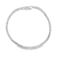 18kt White Gold Full Cut Diamond Tennis Bracelet (4.19ct)