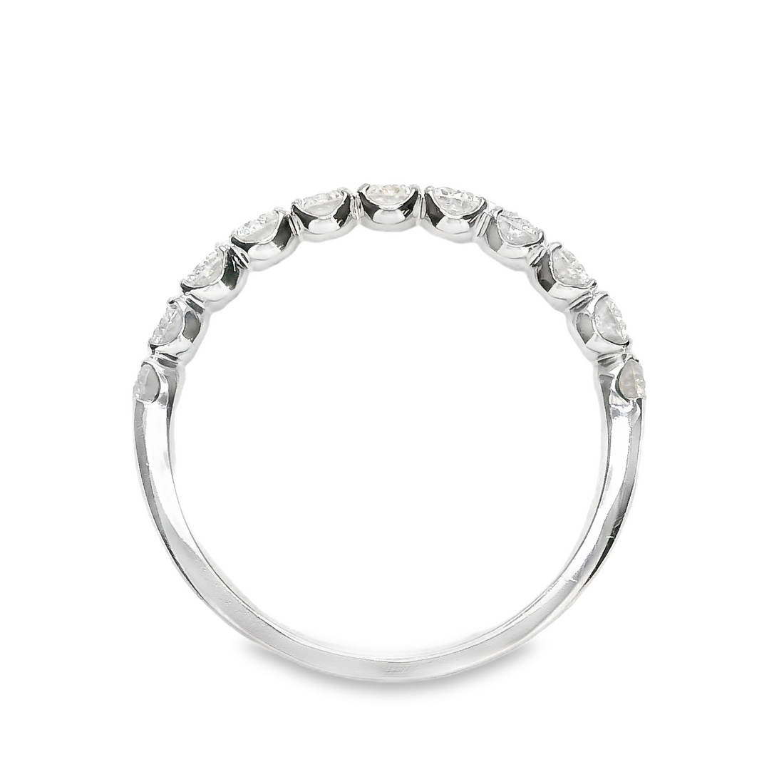 18kt White Gold Natural Round Diamond Wedding Ring (.81ct)
