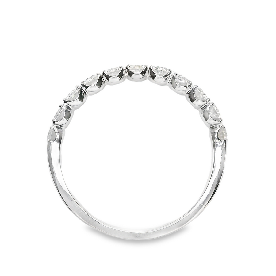 18kt White Gold Natural Round Diamond Wedding Ring (.81ct)