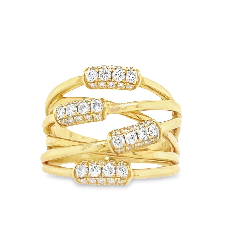 18kt Yellow Gold Natural Diamond Geometric Ring (0.62ct)