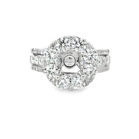 18kt White Gold Halo Natural Diamonds Semi-Mount Ring (1.95ct)