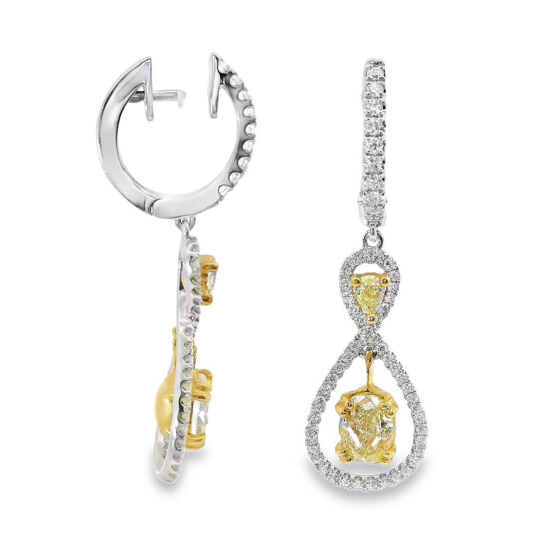 18kt Tu-Tone Gold Natural Diamonds Drop Earrings (0.84ct)