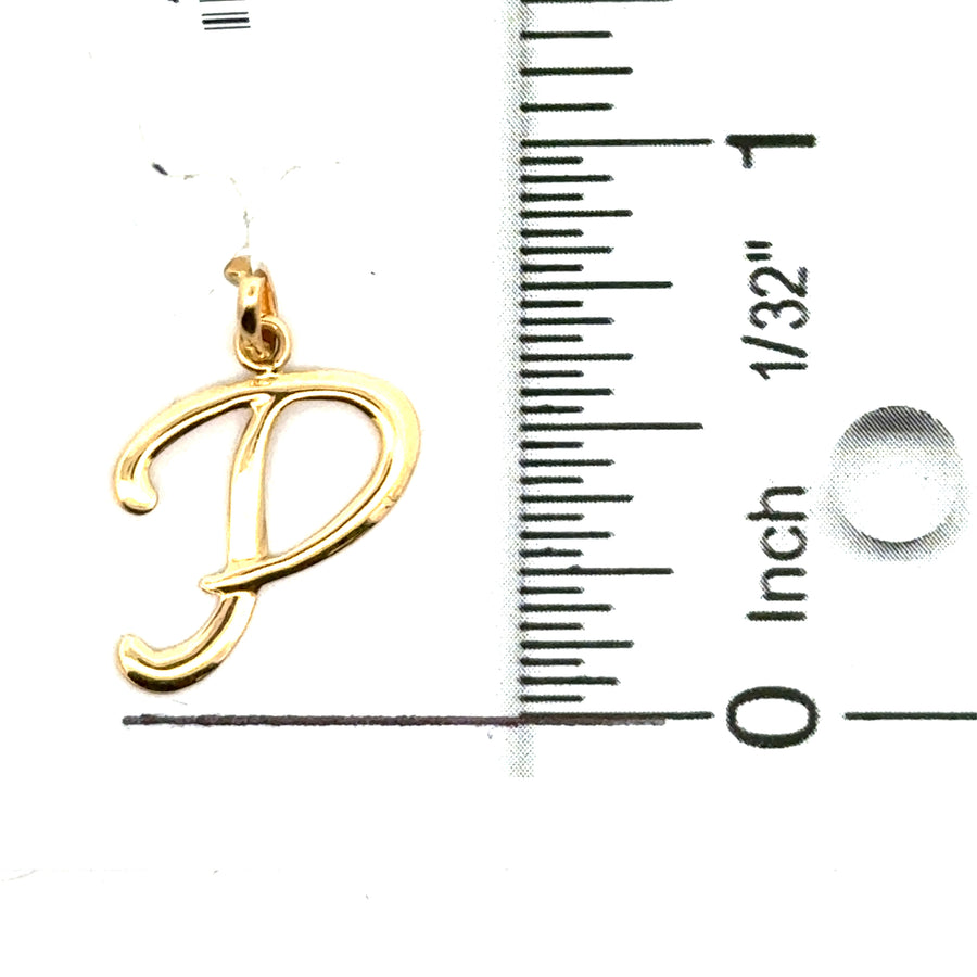 18kt Yellow Gold Italian Made Letter "P" Pendant