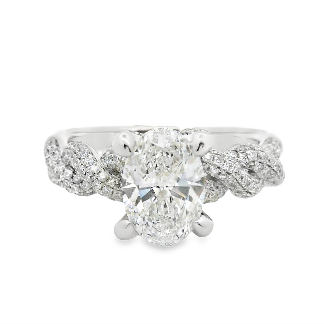 18kt White Gold Lab-Grown Oval Diamond Engagement Ring (2.29ct)