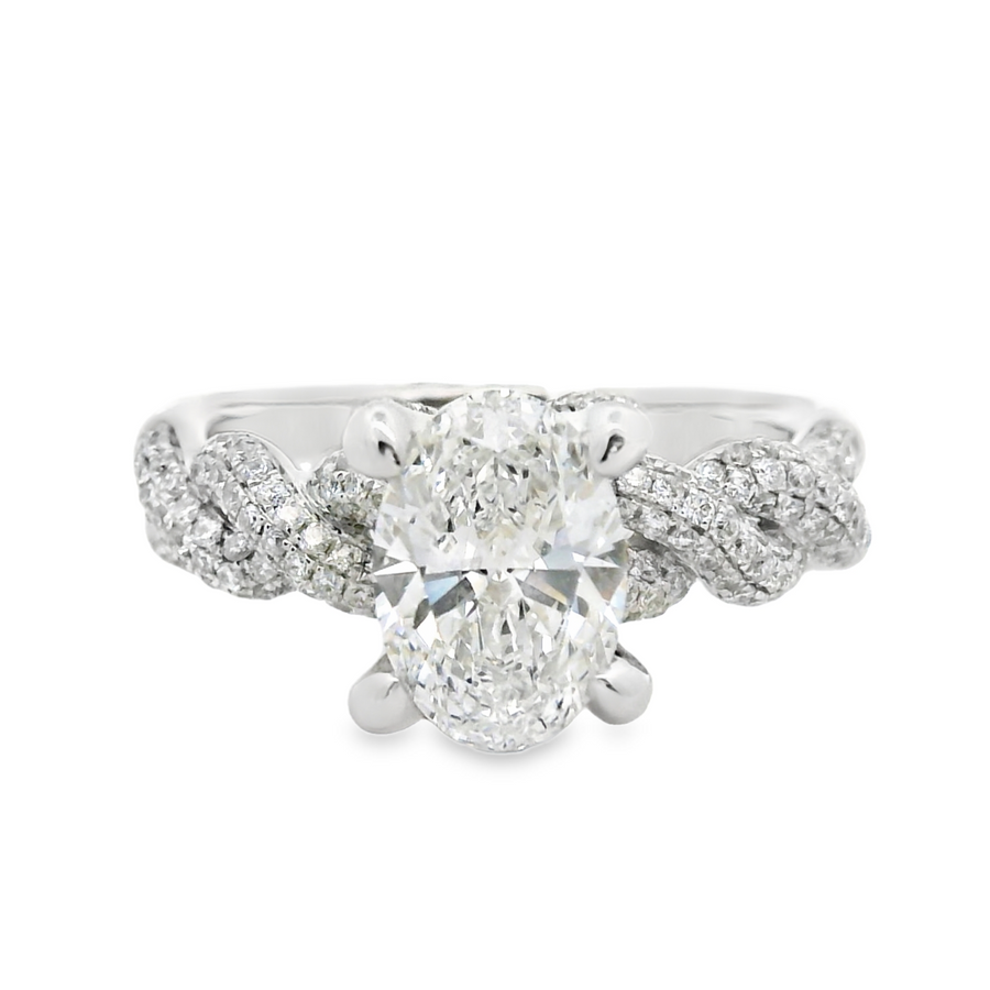 18kt White Gold Lab-Grown Oval Diamond Engagement Ring (2.29ct)