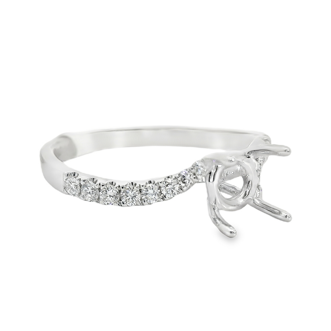 18kt White Gold Full-Cut Diamond Semi-Mount Ring (.23ct)