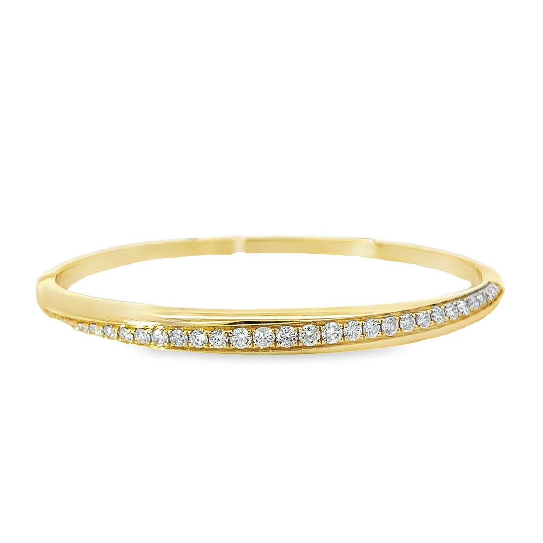 18K Yellow Gold Bangle Natural Diamond Bracelet (1.27ct)