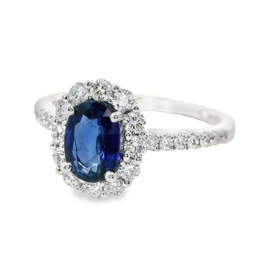 18kt White Gold Natural Sapphire and Diamond Ring (1.47ct)