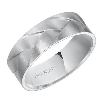 Artcarved 14K White Gold 7mm Comfort Fit Wedding Ring