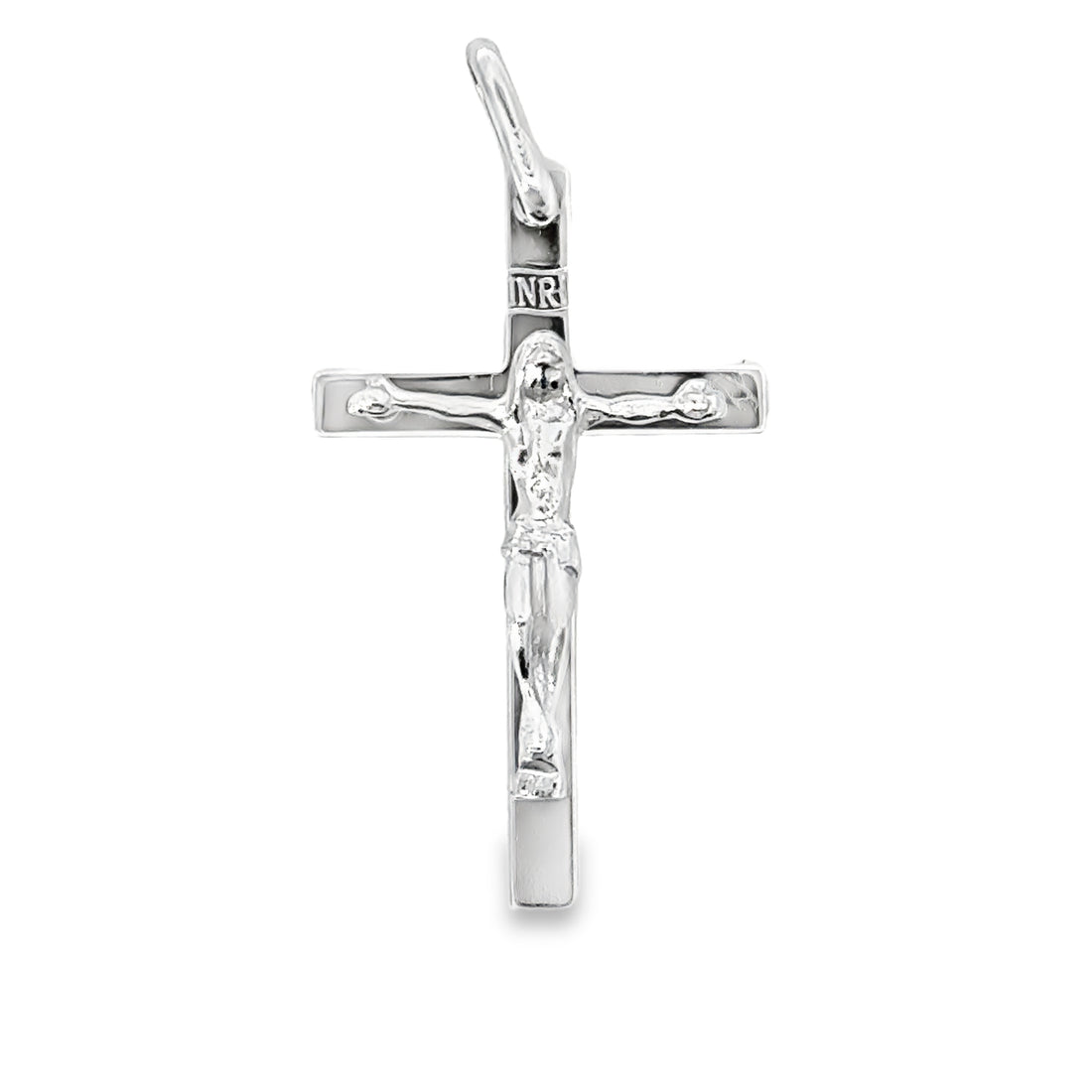 18K White Gold Italian Made Crucifix Pendant (2.0g)