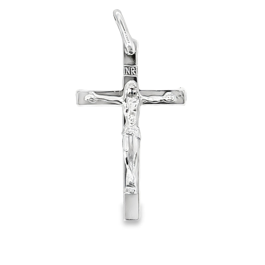 18kt White Gold Italian Made Crucifix Pendant (2.0g)