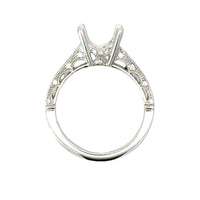 Platinum White Gold Channel Natural Diamonds Semi-Mount Ring (0.52ct)