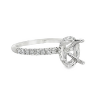 18kt White Gold Full-Cut Diamond Hidden Halo Semi-Mount Ring (.26ct)