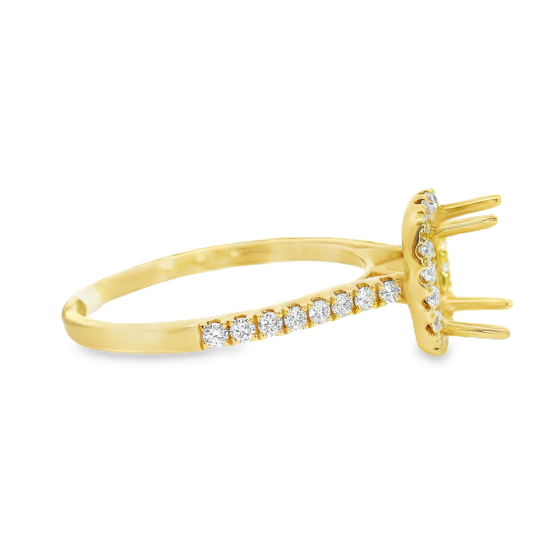 18kt Yellow Gold Round Diamond Halo Semi-Mount Ring (.33ct)