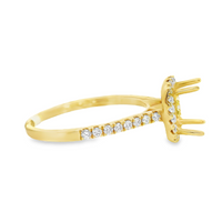 18kt Yellow Gold Round Diamond Halo Semi-Mount Ring (.33ct)