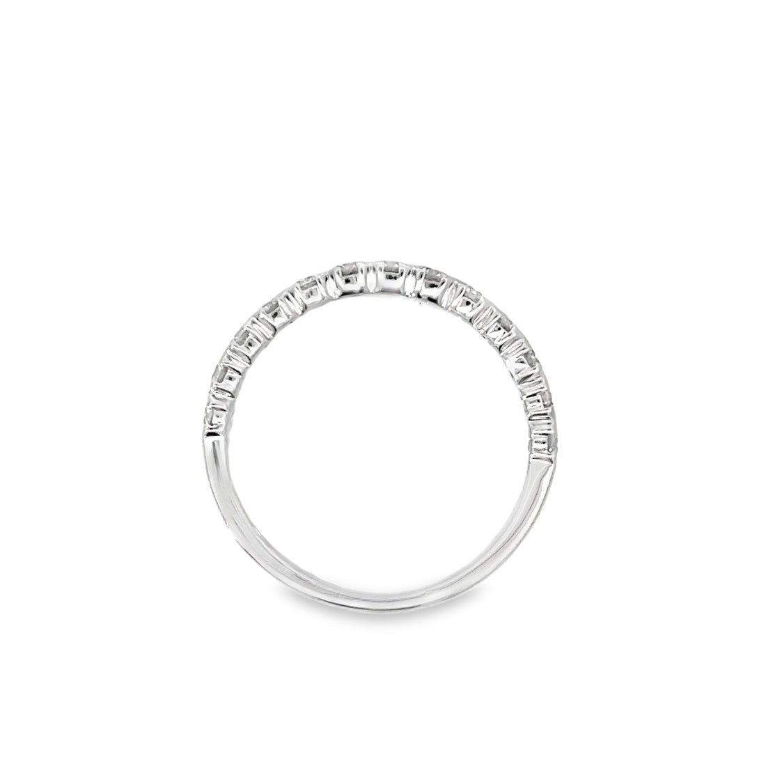 18kt White Gold Diamond Half Bezel Wedding Ring (0.63ct)