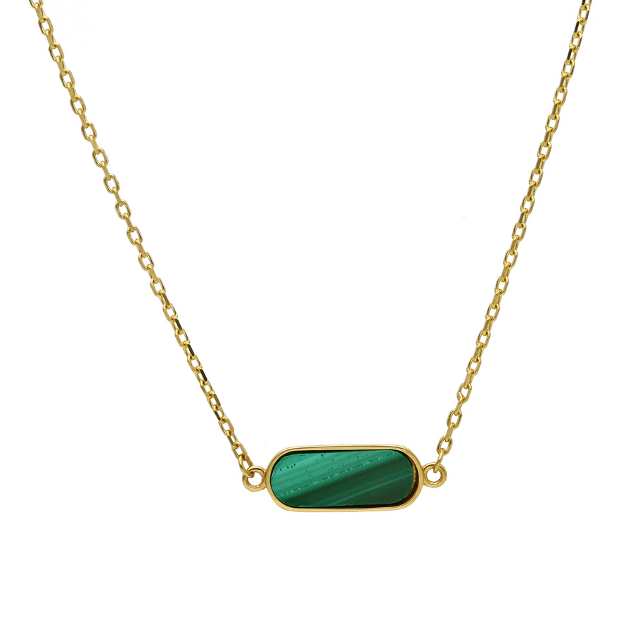 18K Yellow Gold and Malachite Pendant