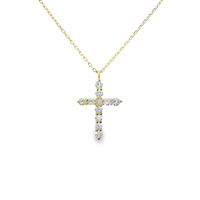 18kt Yellow Gold Natural Diamond Cross Pendant (0.23ct)