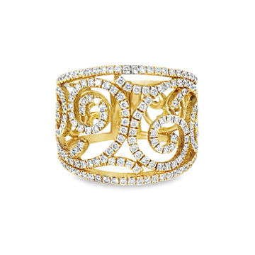 Simon G 18K Yellow Gold Right Hand. Diamond Ring (1.15ct)