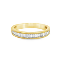 18kt Yellow Gold Natural Baguette Diamond Wedding Ring (.39ct)