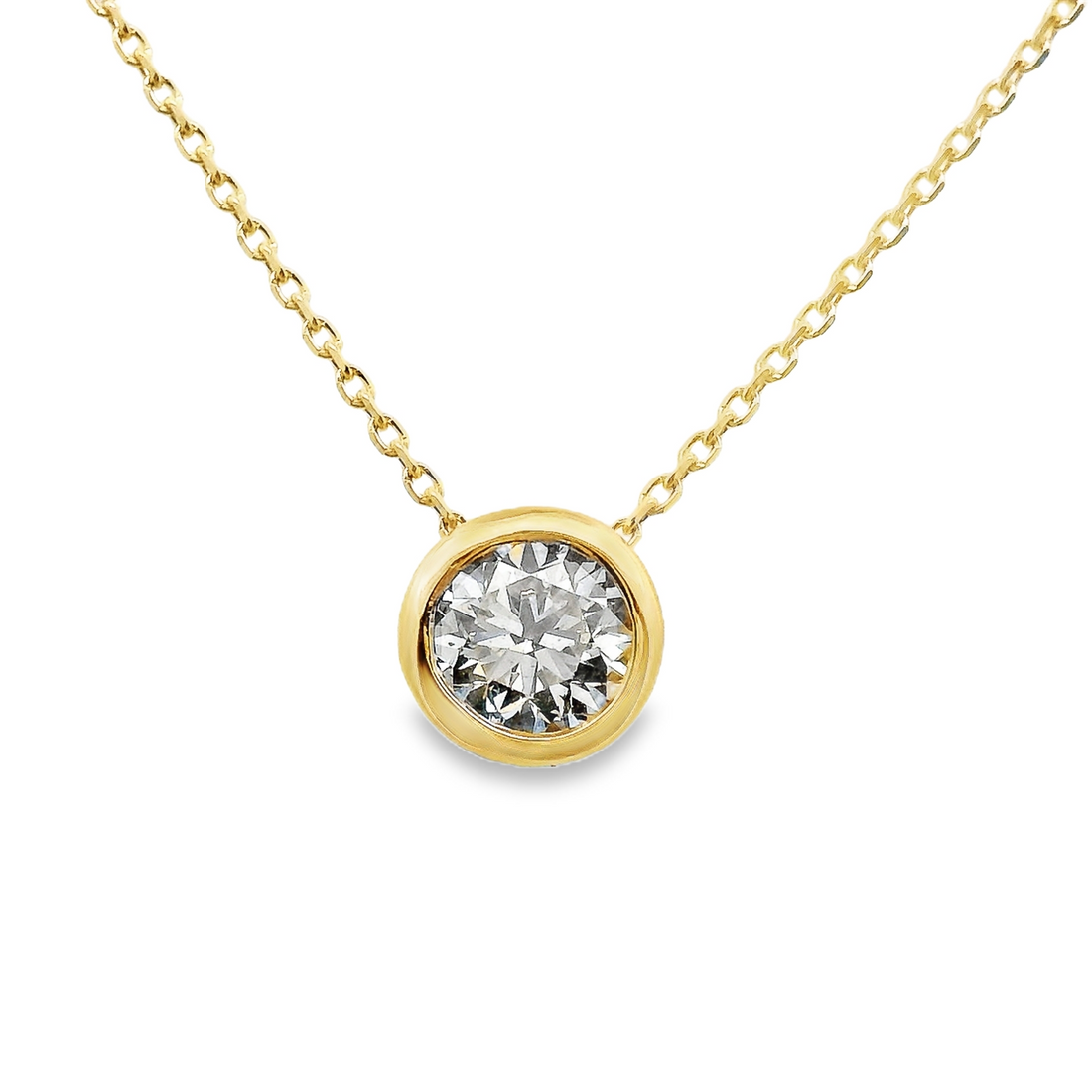 18kt Yellow Gold Natural Diamond Solitaire Pendant (0.5ct)