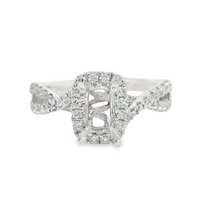 18kt White Gold Full-Cut Diamond Halo Semi-Mount Ring (.38ct)