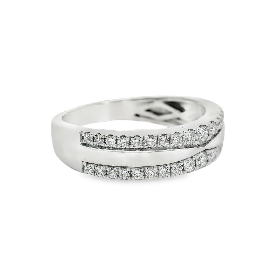 18kt White Gold Natural Round Diamond Wedding Ring (.41ct)