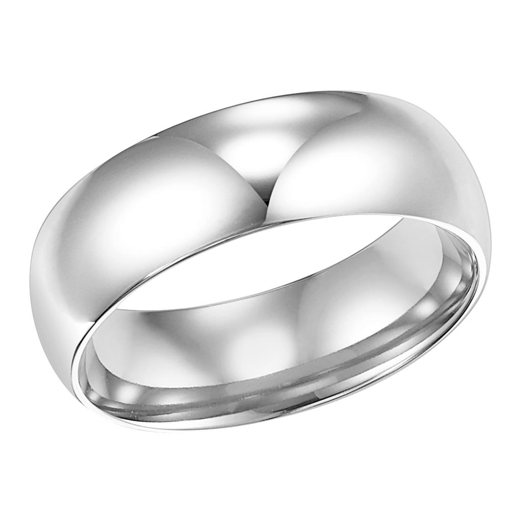 Goldman 14K White Gold 6mm Half Round Wedding Ring