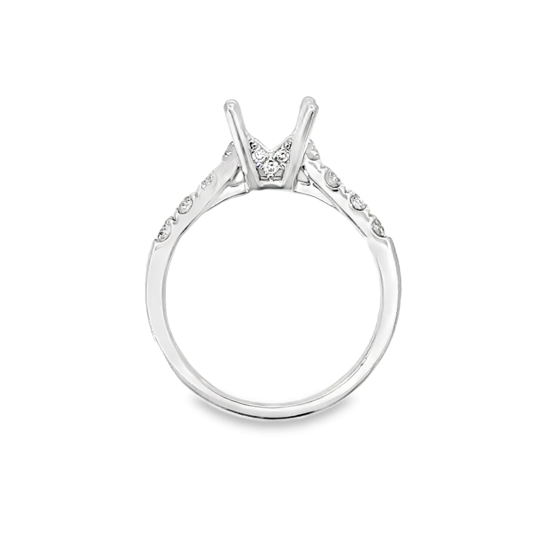 18kt White Gold Full Cut Round Diamond Semi-Mount Ring (.66ct)