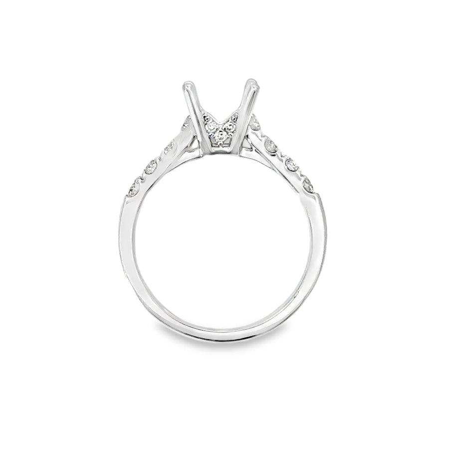 18kt White Gold Full Cut Round Diamond Semi-Mount Ring (.66ct)