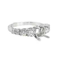 18kt White Gold Natural Round Diamond Semi-Mount Ring (.76ct)