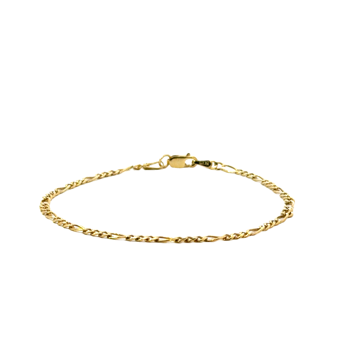 14K Yellow Gold 7" 2.48mm Figaro Style Bracelet (2.03g)