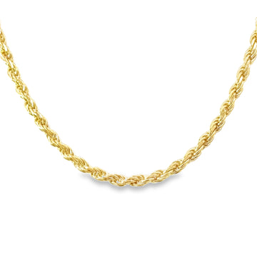 14K Yellow Gold 20" Diamond Cut 2.0mm Rope Chain (7.7g)