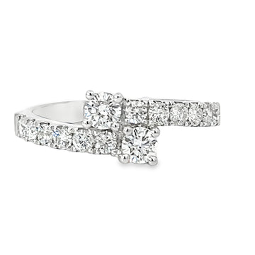 18kt White Gold Natural Diamond Bypass Ring (0.75ct)