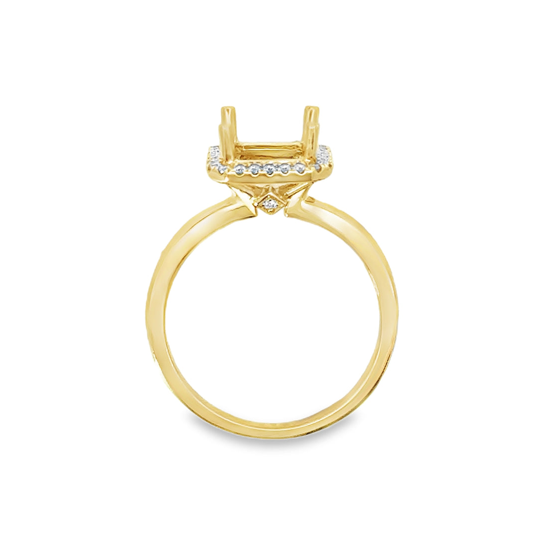 18kt Yellow Gold Natural Round Diamond Semi-Mount Ring (.16ct)