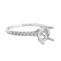18kt White Gold Full-Cut Diamond Hidden Halo Semi-Mount Ring (.25ct)