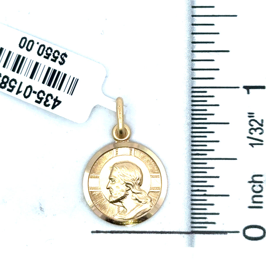 18kt Yellow Gold Italian Made Christ Head Charm (2.6g)