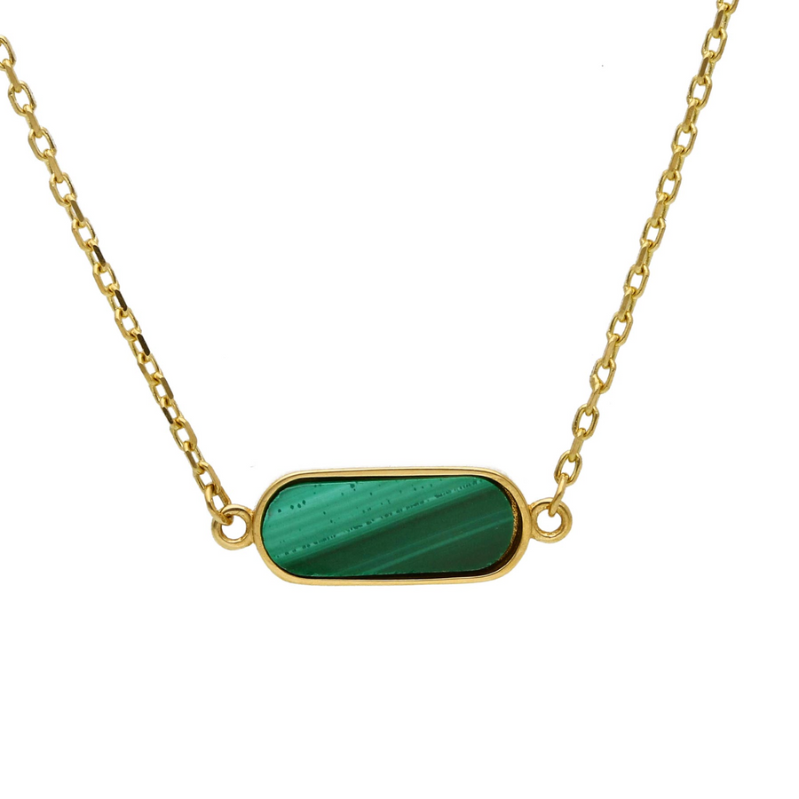 18kt Yellow Gold Italian Made Malachite Pendant
