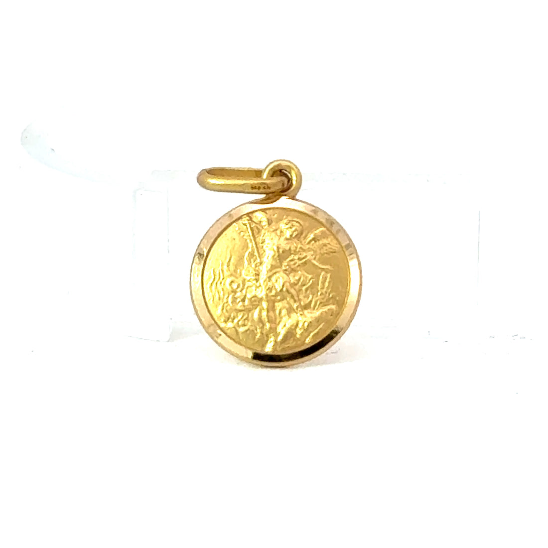 18K Yellow Gold 13mm St. Michael Medal Pendant (2.09g)