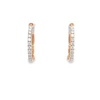 18K Rose Gold Medium Hoop Diamond Earrings (.36ct)