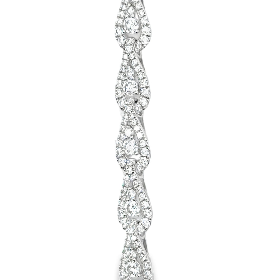 18kt White Gold Natural Diamond Tennis Bracelet (4.4ct)