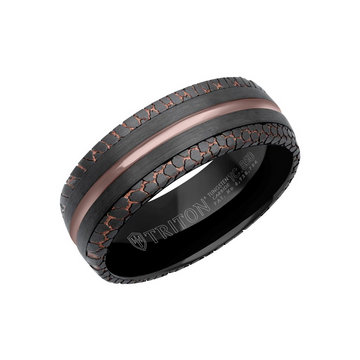 Triton Tungsten Carbide and Super Conductor Gunmetal Tungsten 8mm Ring